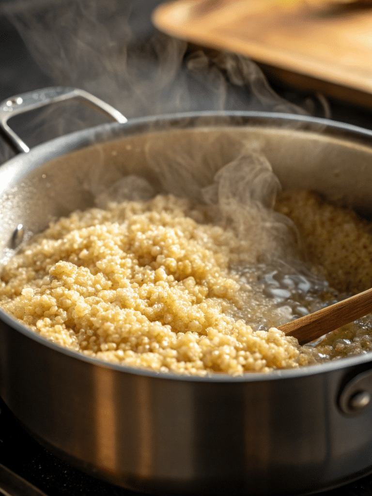 Cooking gluten-free orzo alternatives like quinoa