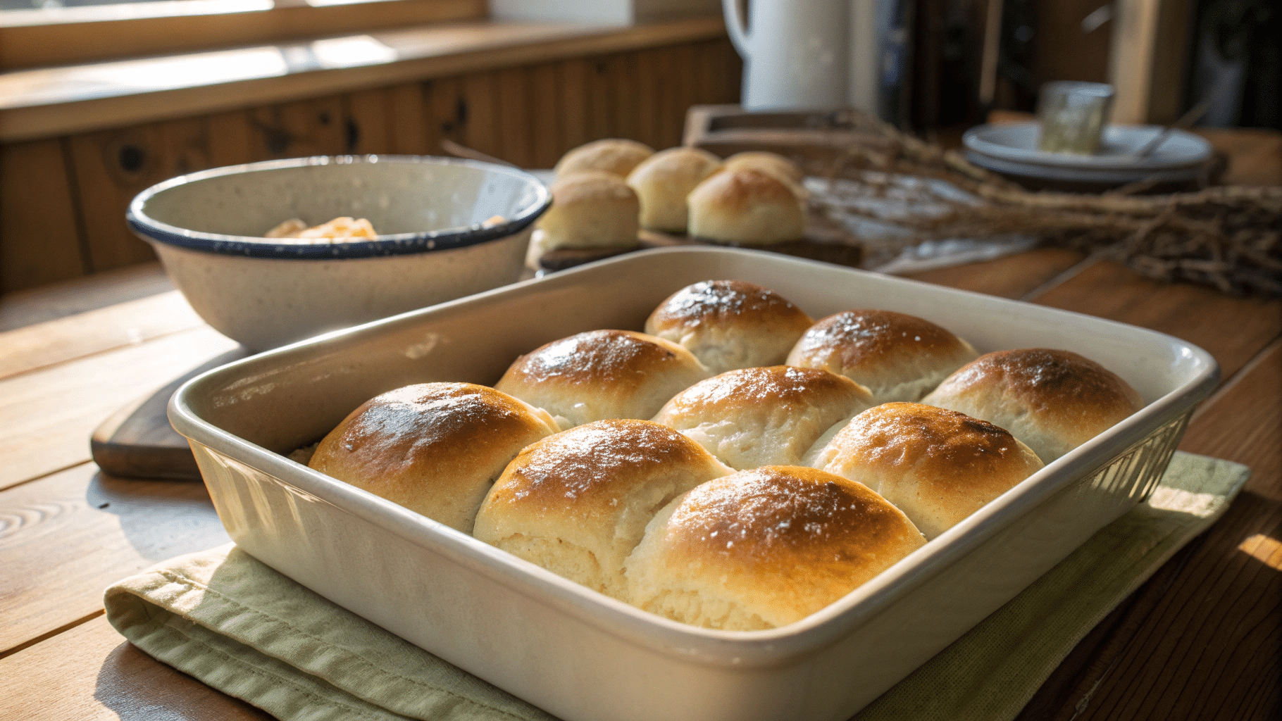 Fluffy gluten free rolls with a tender interior visible.