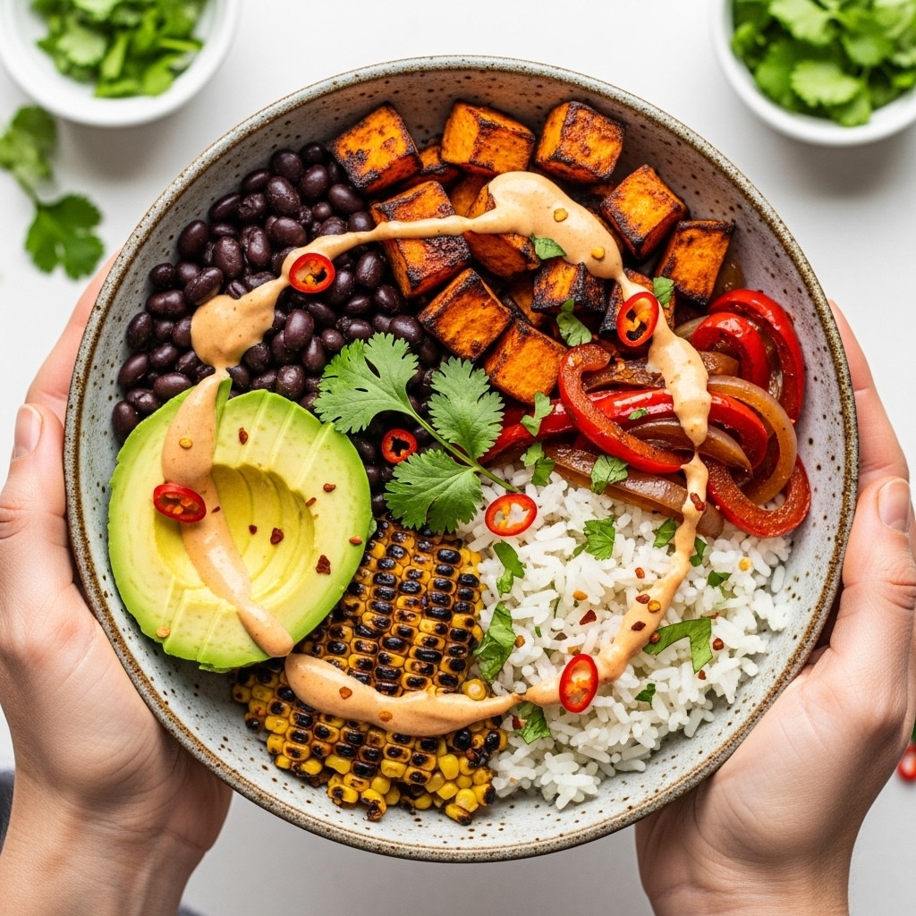 Vegan Sweet Potato Burrito Bowl Recipe