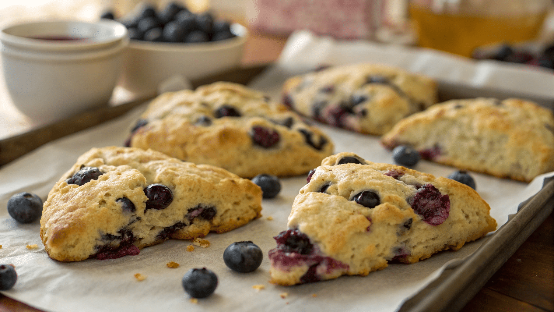 Gluten Free Blueberry Scones with bright juicy berries