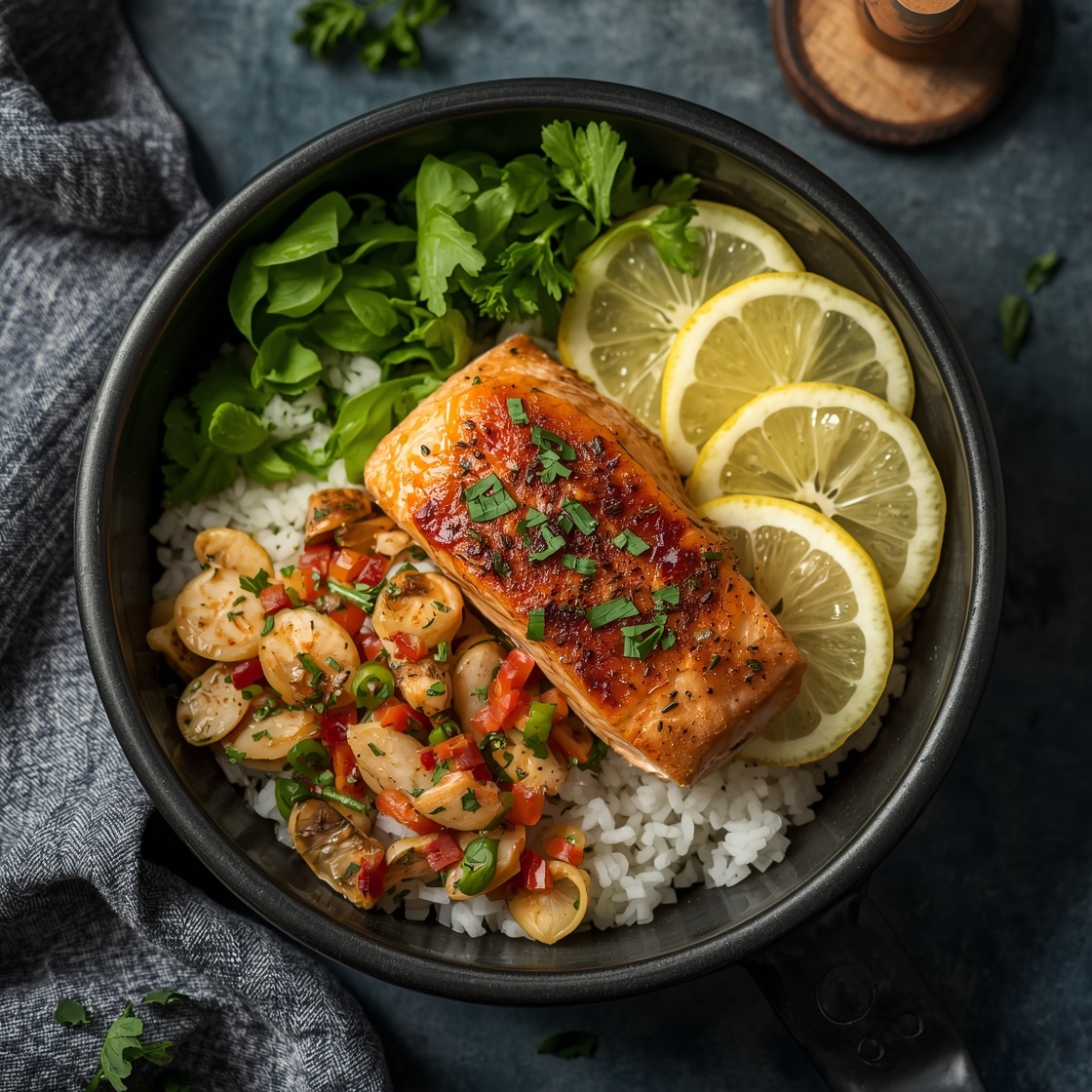 Skillet Salmon Rice Bowl: Easy Recipe in 30 Minutes!