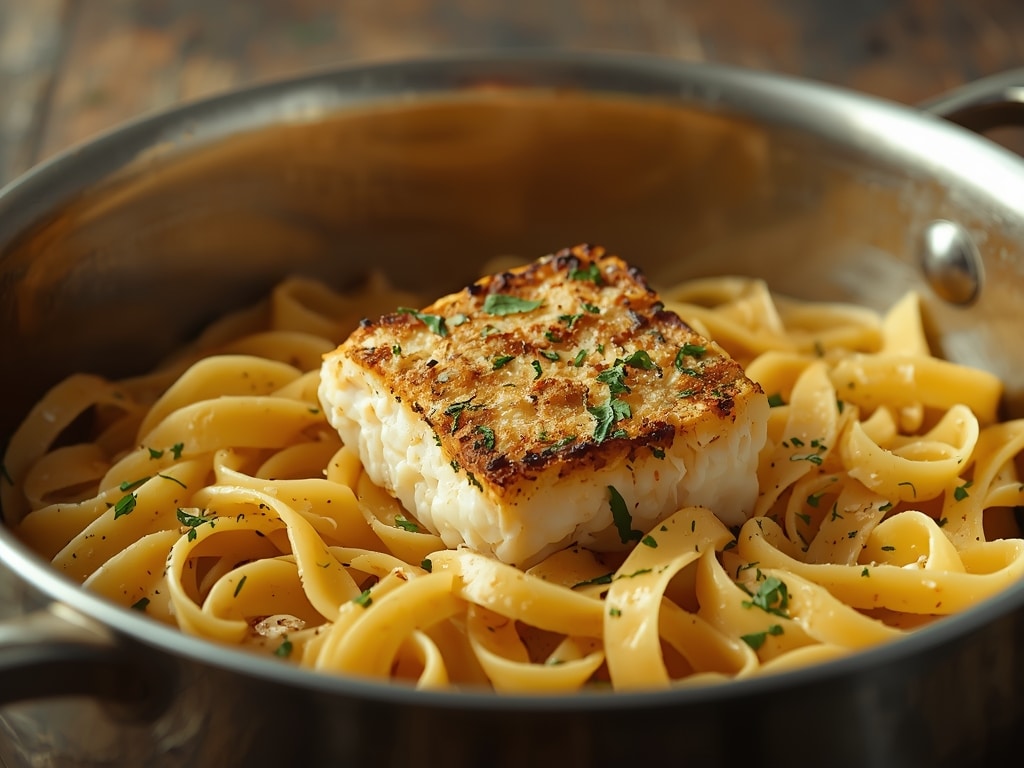 sheet pan cod pasta - Detail or variation