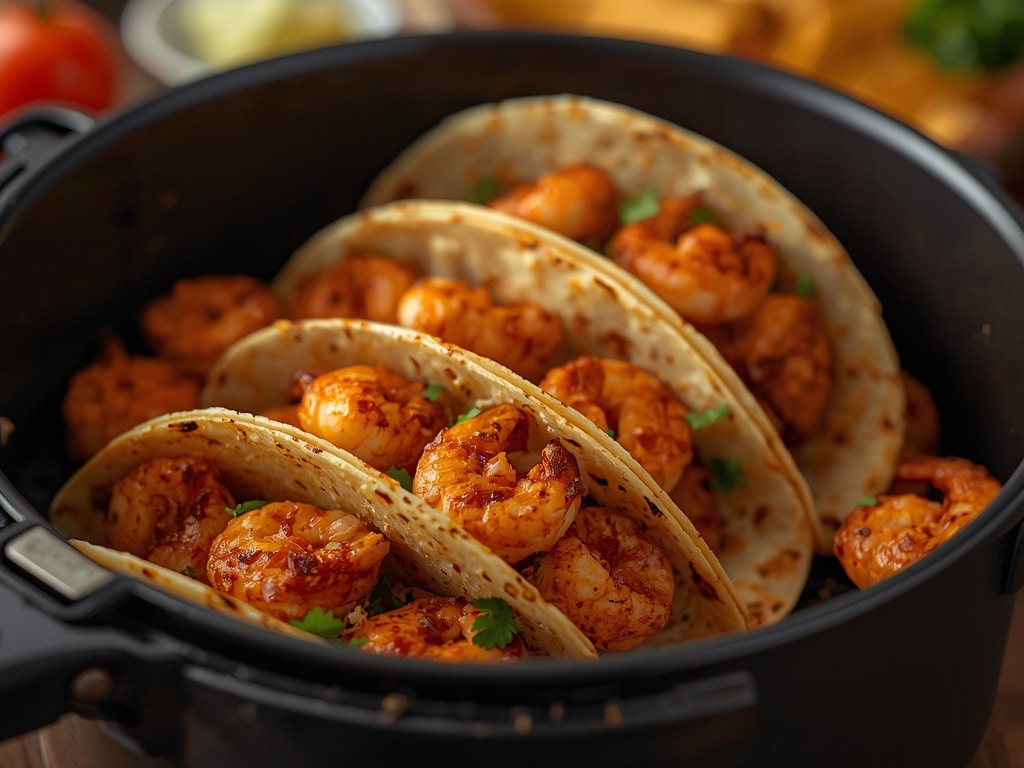 air fryer shrimp tacos - Detail or variation