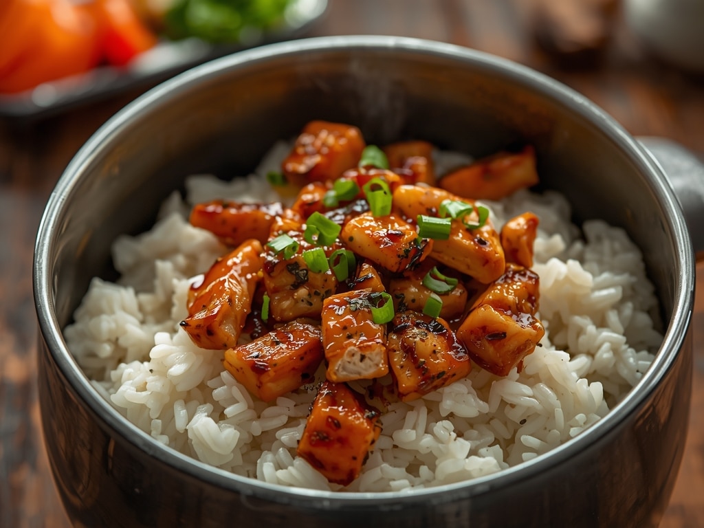 grilled chicken rice bowl - Detail or variation