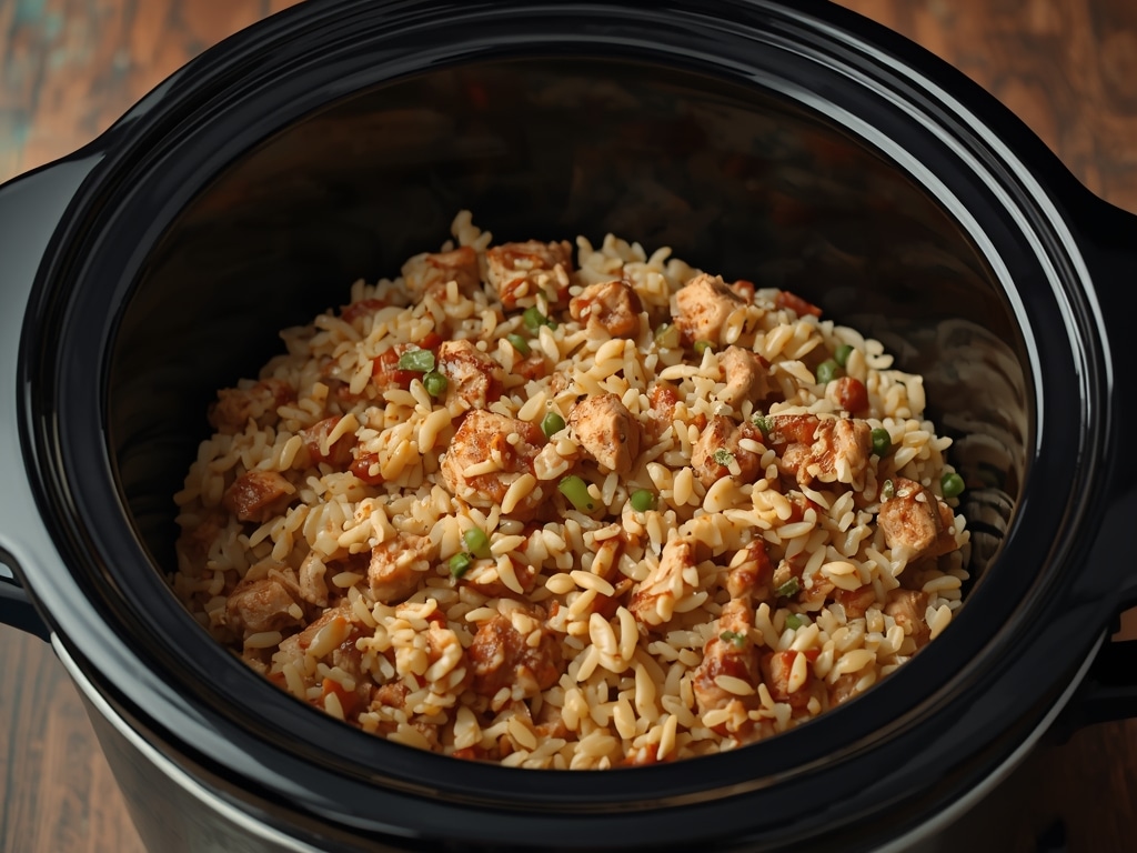 slow cooker chicken rice bowl - Detail or variation