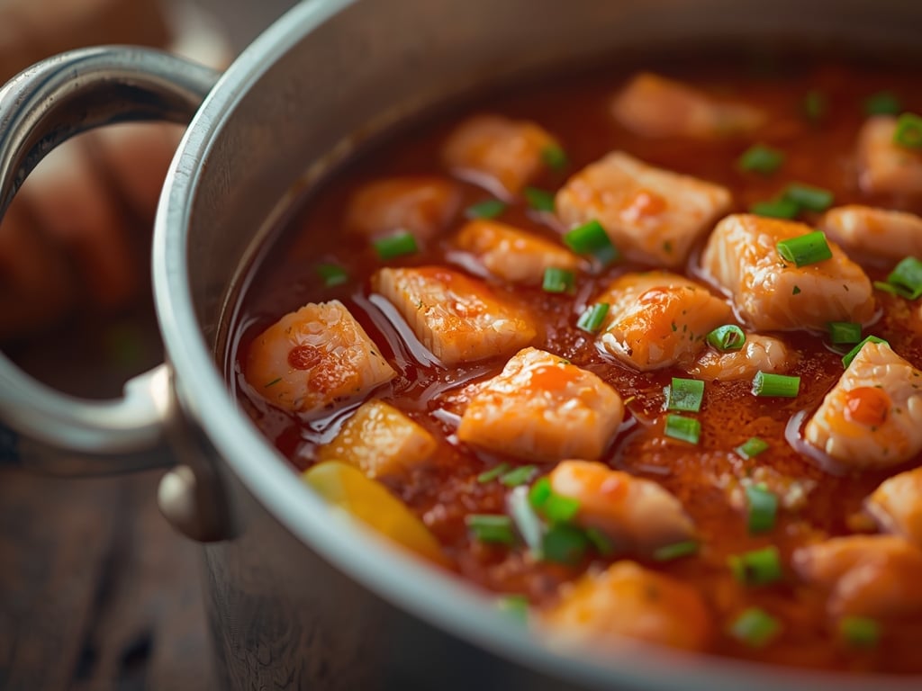 stir fry salmon soup - Detail or variation