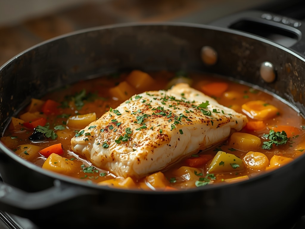 sheet pan cod soup - Detail or variation