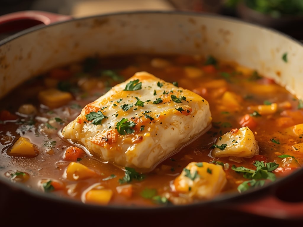 baked cod soup - Detail or variation