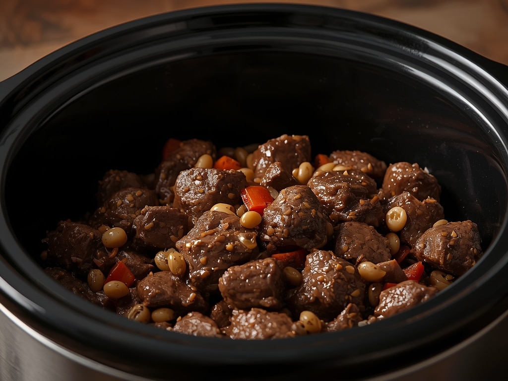 slow cooker beef bowl - Detail or variation