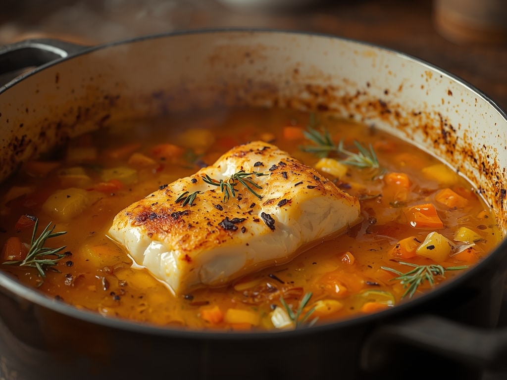 baked cod soup - Detail or variation