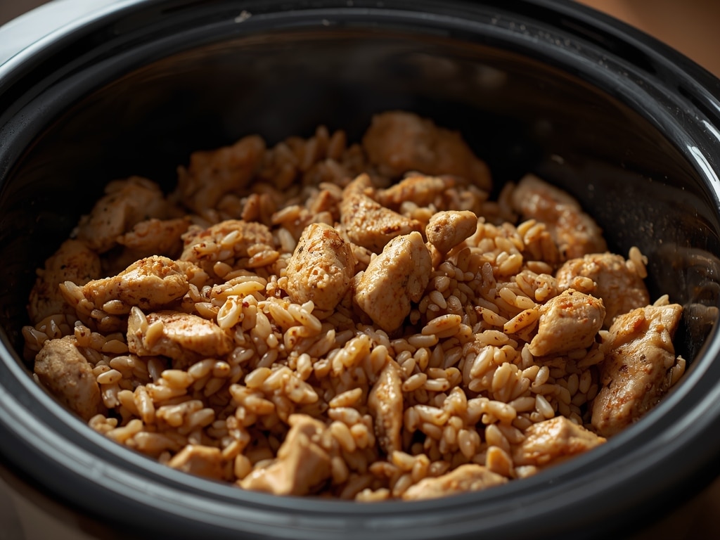 slow cooker chicken rice bowl - Detail or variation