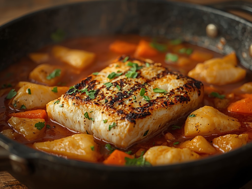 grilled cod stew - Detail or variation