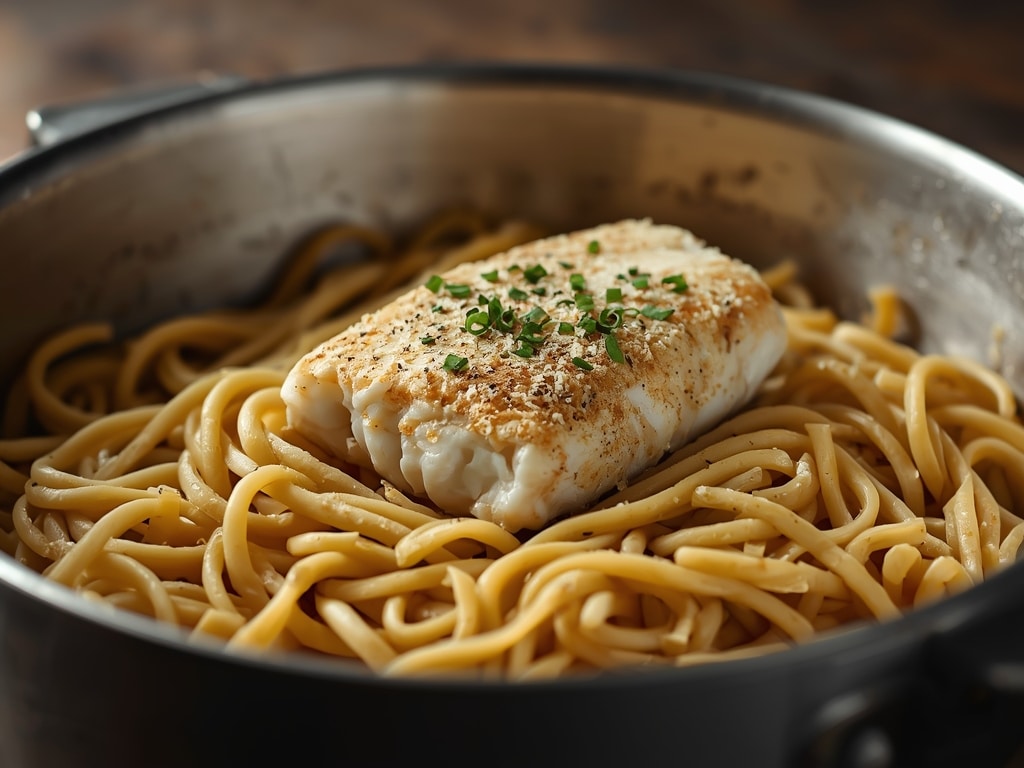 sheet pan cod pasta - Detail or variation