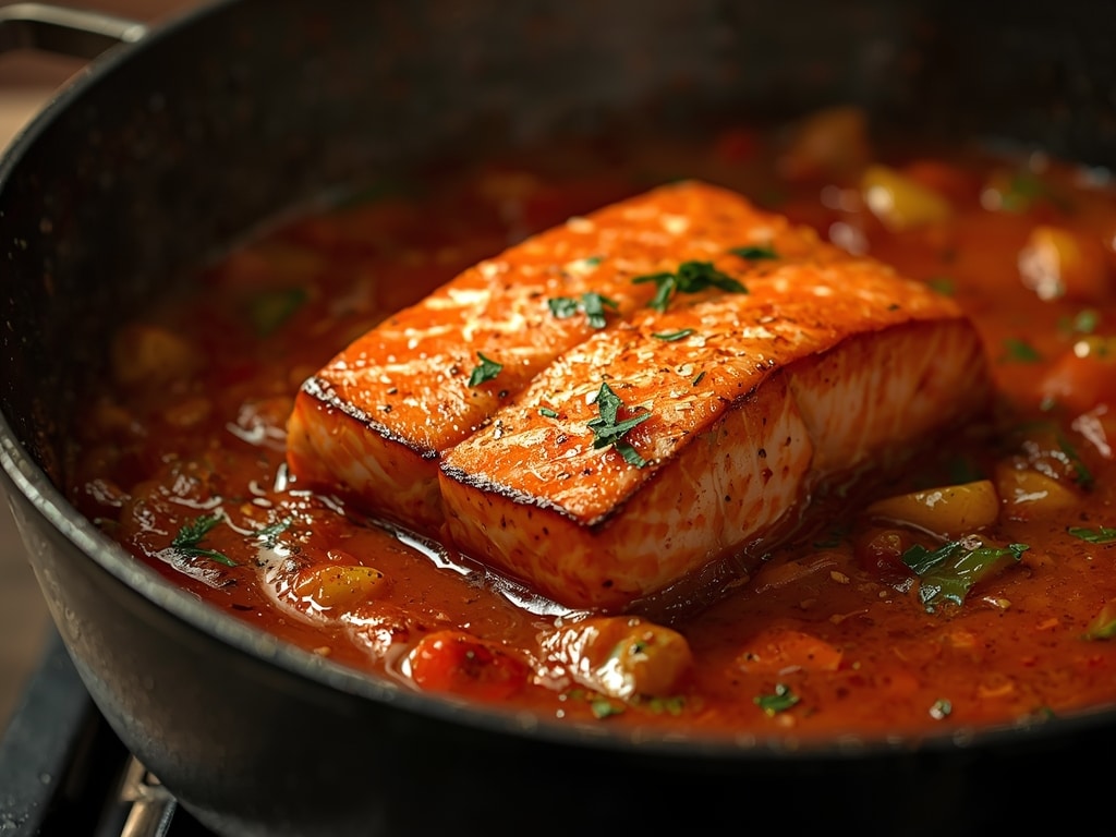 skillet salmon stew - Detail or variation
