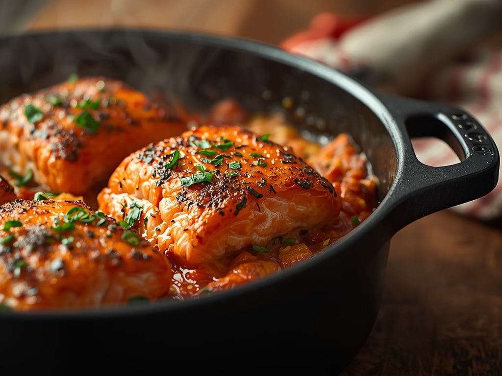 skillet salmon casserole - Detail or variation