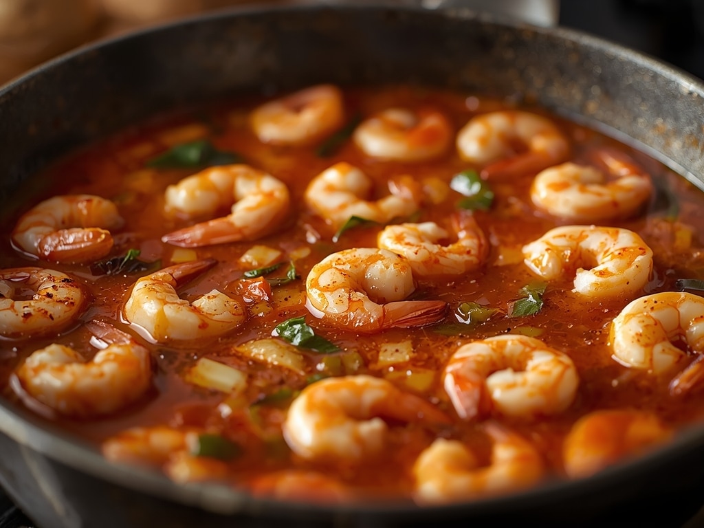 skillet shrimp soup - Detail or variation
