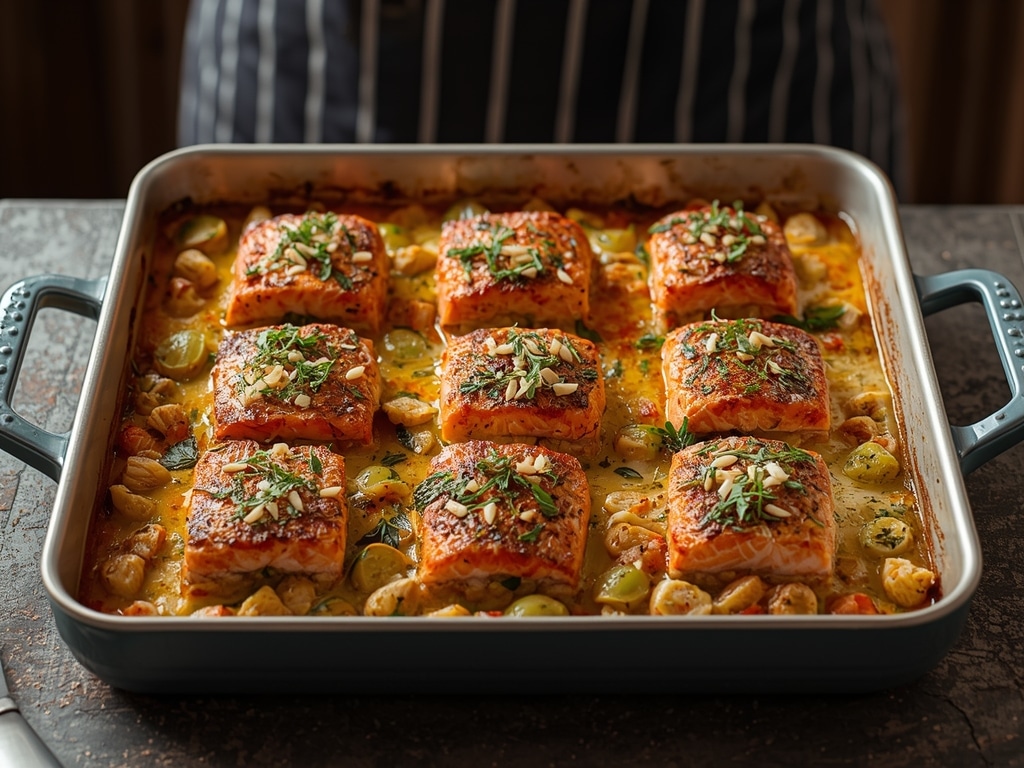 Sheet Pan Salmon Casserole: Easiest Weeknight Dinner